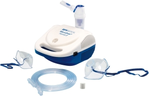 Inhalationsgerät MicroDrop Family2 komplett mit RF6 Vernebler, Mundstück, Kinder+ Erwachsenenmaske