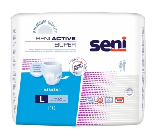 Seni Active Super Large (1 Karton: 8 x 10 Stück) Inkontinenzslip mit aufreißbaren Seitennähten
