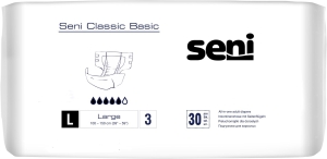 Seni Classic Basic Large (1 Karton: 4 x 30 Stück) Windeln für Erwachsene, Klebeklettverschluss