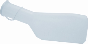 Urinflasche für Männer, mit Deckel milchig PE temperaturbeständig bis 90°C, 1 Liter, graduiert