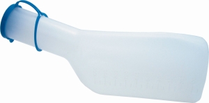 Urinflasche für Männer, mit Deckel milchig PP autoklavierbar bis 130°C, 1 Liter, graduiert