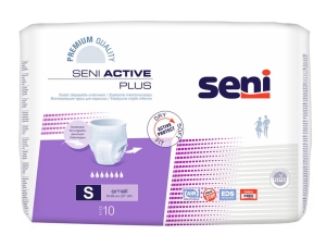 Seni Active Plus Small (1 Karton: 8 x 10 Stück) Inkontinenzslip mit aufreißbaren Seitennähten