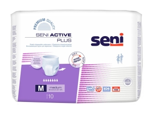 Seni Active Plus Medium (1 Karton: 8 x 10 Stück) Inkontinenzslip mit aufreißbaren Seitennähten