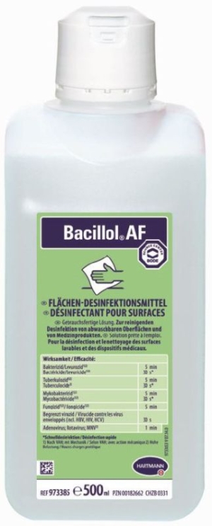 Flächendesinfektion Bacillol AF, 500 ml, bakterizid, fungizid, virusinaktiv