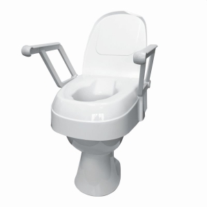 Toilettensitzerhöhung TSE 120 mit Deckel und Armlehnen, weiß, max. 120kg bel.