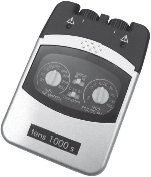 Tens Gerät Tens 1000 S, 2-Kanal, silber/schwarz inkl. Koffer, Elektroden Kabel, 9 V Batterie