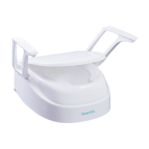 Toilettensitzerhöhung SmartFix 3-fach höhenverstellbar, mit Armlehnen, weiß