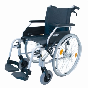 Rollstuhl Litec 2G, Steckachse,Trommelbremse, silbergrau, max. 125 kg